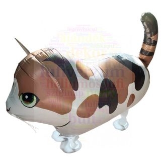 Sétáló foltos cica fólia lufi - 50 cm