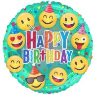 Smiley Emoji Szülinapi Fólia Lufi 45 cm