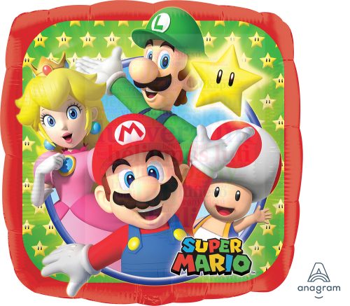 Super Mario és Csapata Fólia Lufi 45 cm