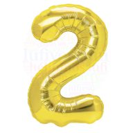 Számos arany fólia lufi 86 cm - 2