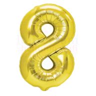 Számos arany fólia lufi 86 cm - 8