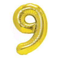 Számos arany fólia lufi 86 cm - 9