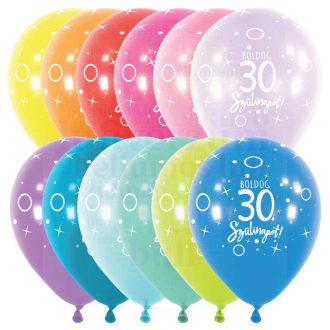   Számos boldog születésnapot feliratú latex lufi darabra - 30-tól 70-ig - 28 cm