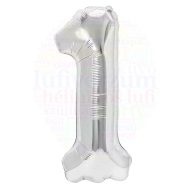 Számos ezüst fólia lufi 86 cm - 1
