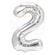 Számos ezüst fólia lufi 86 cm - 2