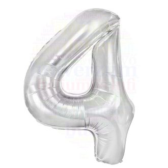 Számos ezüst fólia lufi 86 cm - 4
