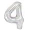 Számos ezüst fólia lufi 86 cm - 4