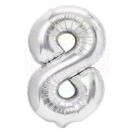 Számos ezüst fólia lufi 86 cm - 8