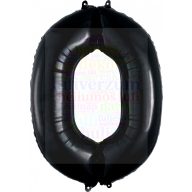 Számos fekete fólia lufi 86 cm - 0