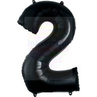 Számos fekete fólia lufi 86 cm - 2