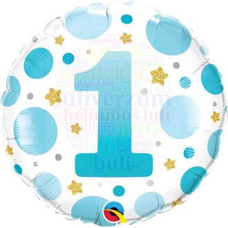 Számos fólia lufi kék 1 - 45 cm