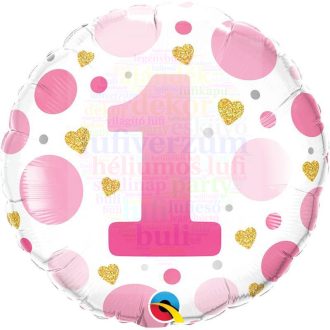 Számos fólia lufi rózsaszín 1 - 45 cm