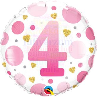 Számos fólia lufi rózsaszín 4 - 45 cm