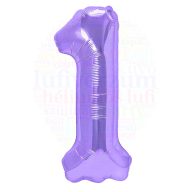 Számos lila fólia lufi 86 cm - 1