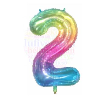 Számos ombre szivárvány fólia lufi 86 cm - 2