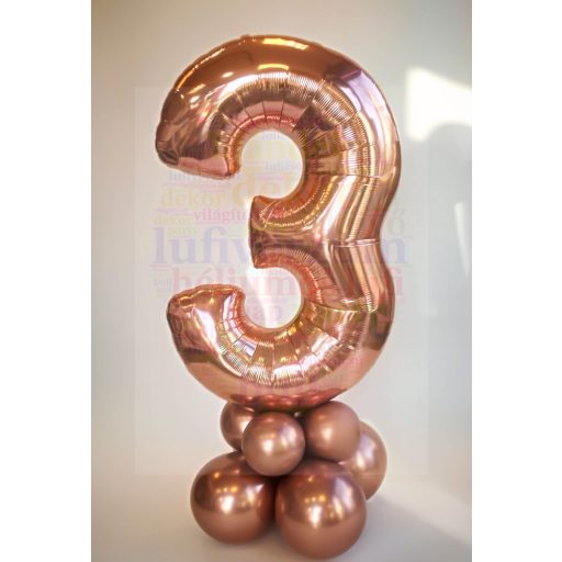 Számos padló dísz króm lufikkal - 120 cm magas