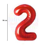 Számos piros fólia lufi 86 cm - 2