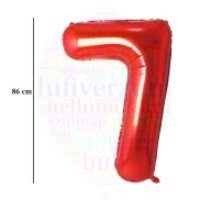 Számos piros fólia lufi 86 cm - 7