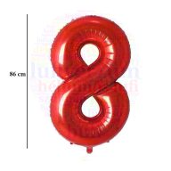 Számos piros fólia lufi 86 cm - 8