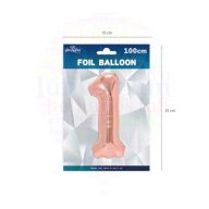 Számos rózsaarany fólia lufi 86 cm - 1 HALVÁNYABB