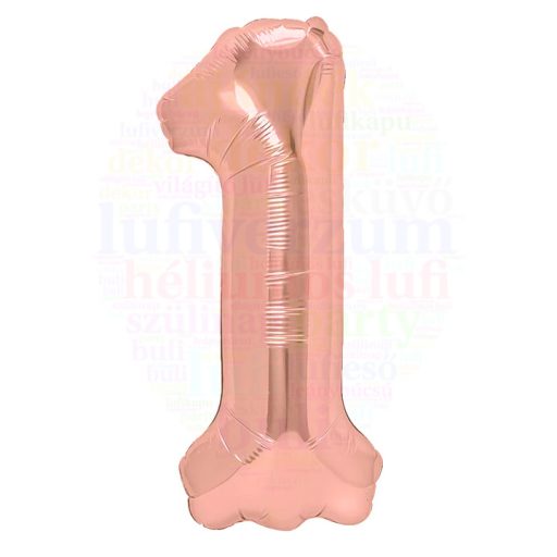 Számos rózsaarany fólia lufi 86 cm - 1 HALVÁNYABB