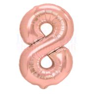 Számos rózsaarany fólia lufi 86 cm - 8