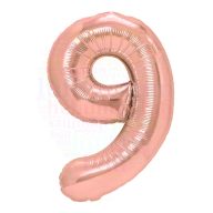 Számos rózsaarany fólia lufi 86 cm - 9