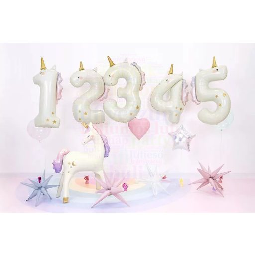 Számos unikornis fólia lufi 86 cm - 5