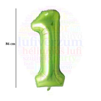 Számos zöld fólia lufi 86 cm - 1