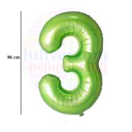 Számos zöld fólia lufi 86 cm - 3