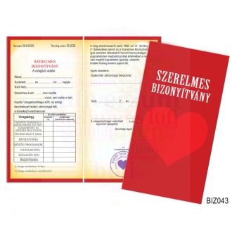 Valentin Napi Ajándék - Szerelmes bizonyítvány