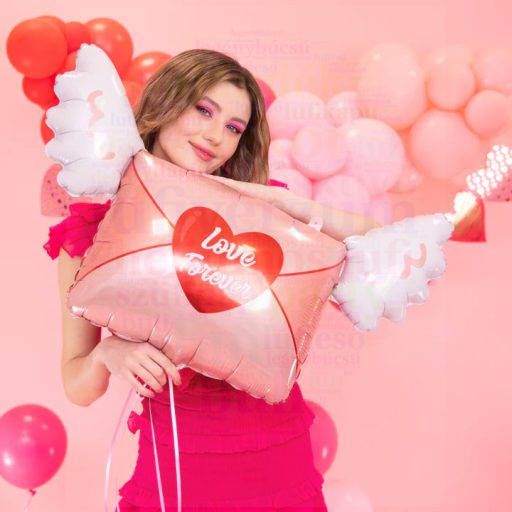 Szerelmes levél fólia lufi - Love forever - 45 cm x 70 cm