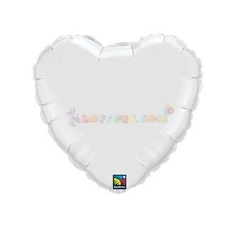 45 cm-es fehér fólia szív lufi