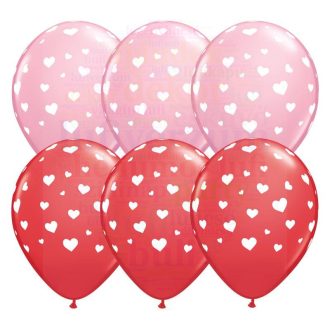 28 cm-es szív mintás latex Lufi darabra