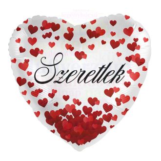 Szeretlek Feliratú Szív Fólia Lufi Valentin-napra