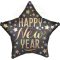 45 cm-es Satin New Year Szilveszteri Csillag Fólia Lufi