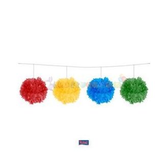 Színes Bolyhos Pom-Pom Füzér