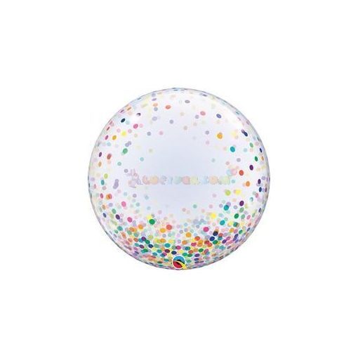 Színes Konfetti Pöttyös Mintás Deco Bubble Lufi 61 cm