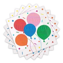 Színes Léggömb Mintás - Colourful Balloons Parti Szalvéta - 16 db-os, 33 cm x 33 cm