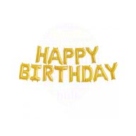   Happy Birthday - Születésnapi fólia lufi betű füzér arany