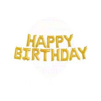   Happy Birthday - Születésnapi fólia lufi betű füzér arany