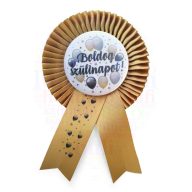 Szülinapi elegáns arany szalagos kitűző
