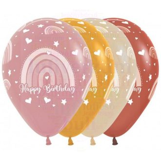   Sempertex szivárványos szülinapi latex lufi vegyesen 12 inch/30 cm