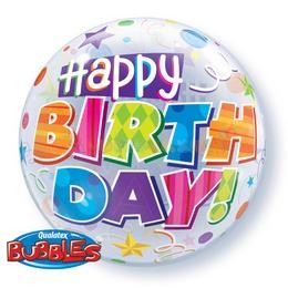 Birthday Party Minták Születésnapi Bubble Léggömb, 56 cm-es