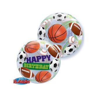 Sportlabdás Születésnapi Bubble Léggömb, 56 cm-es