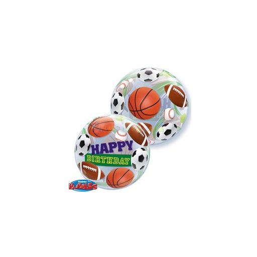 Sportlabdás Születésnapi Bubble Léggömb, 56 cm-es