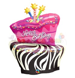 Születésnapi zebra torta fólia lufi 16081