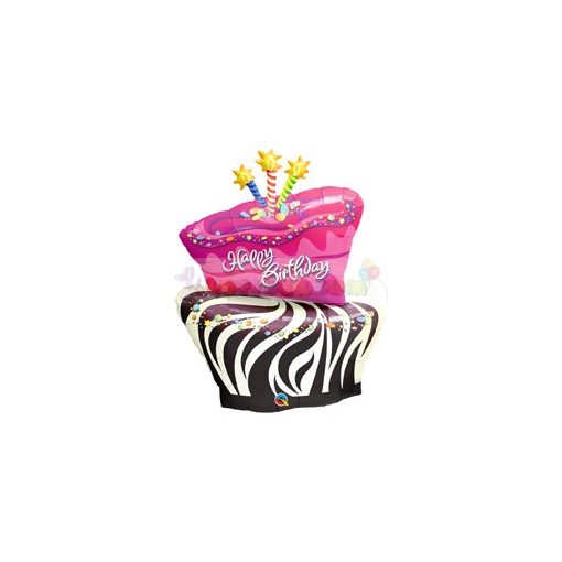 Születésnapi zebra torta fólia lufi 16081