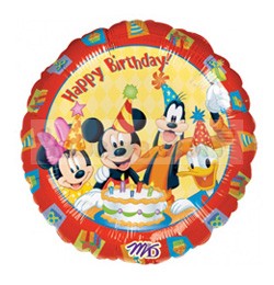 Mickey & Friends Happy Birthday - Mikiegeres Szülinapi Fólia Lufi