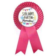   Magenta Rózsaszín Szalagos Szülinapi Partim Folyamatban Kitűző